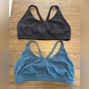 PraNa Women's black and blue Sports Bra set for 2 both size XL